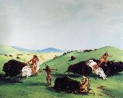 George Catlin Buffalo Chase on the Upper Missouri china oil painting reproduction